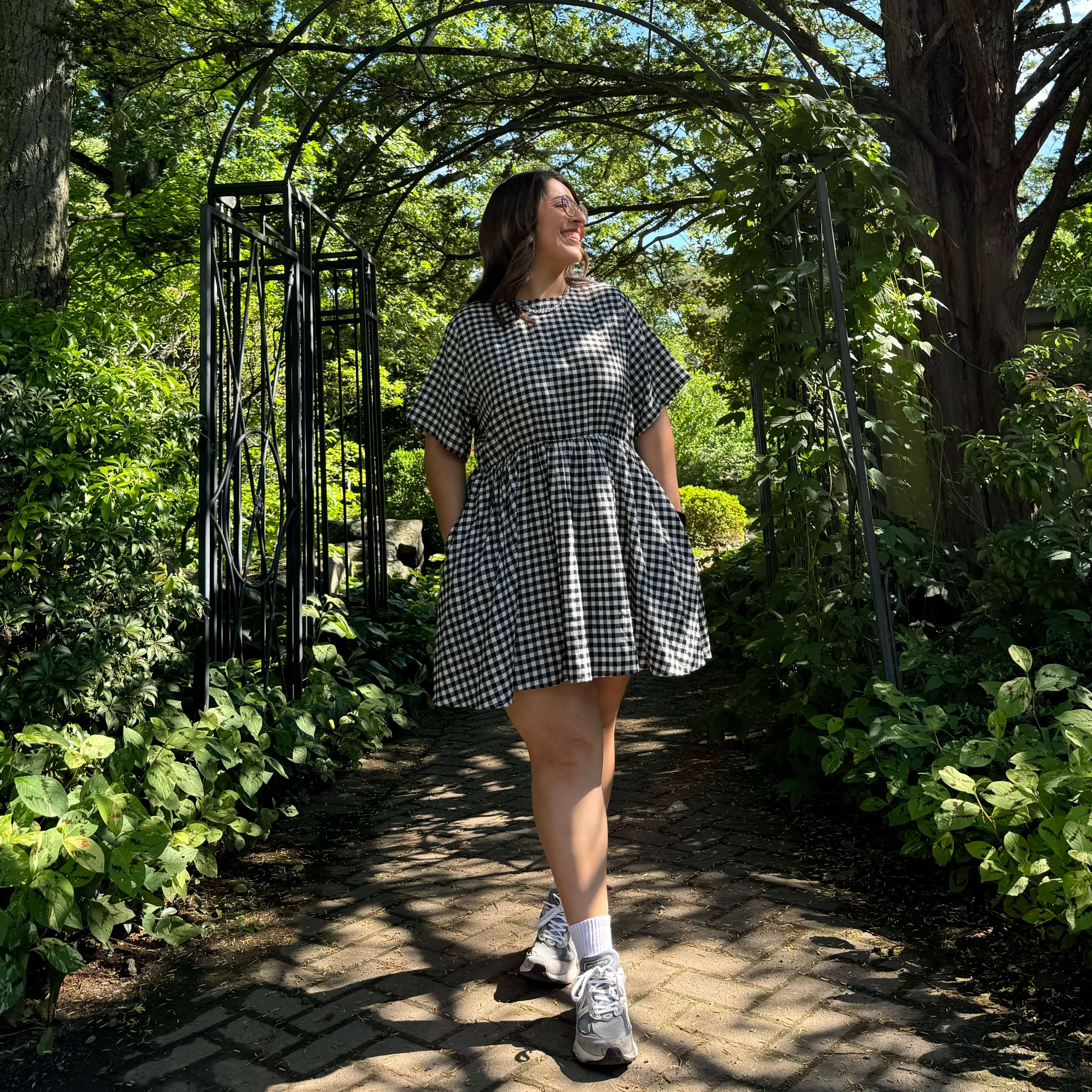 Gingham Dress - Black