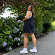 Denim Overall Dress - Black
