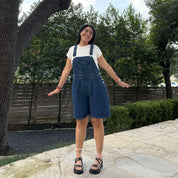 Denim Overall Shorts - Medium Wash *Clearance Sale*
