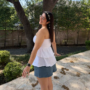 Strapless Tiered Top - Tofu