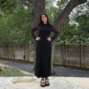 Long-Sleeve Flora Dress - Black