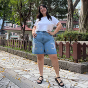 Celestial Denim Shorts - Light Wash